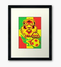 African Soccer Lion Poster Framed Print