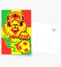 African Soccer Lion Poster Postcards