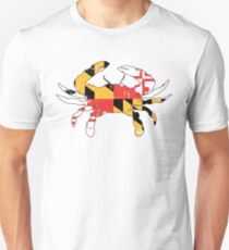 Maryland Flag Crab - Distressed Unisex T-Shirt