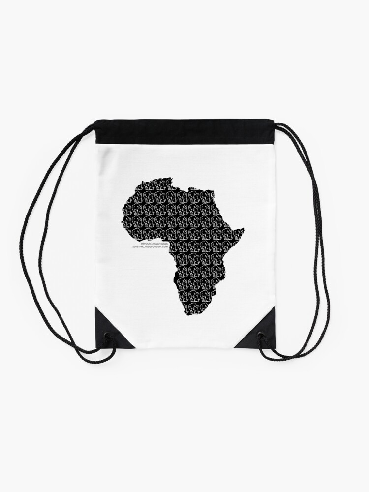 Alternate view of Save The Chubby Unicorn Africa Drawstring Bag