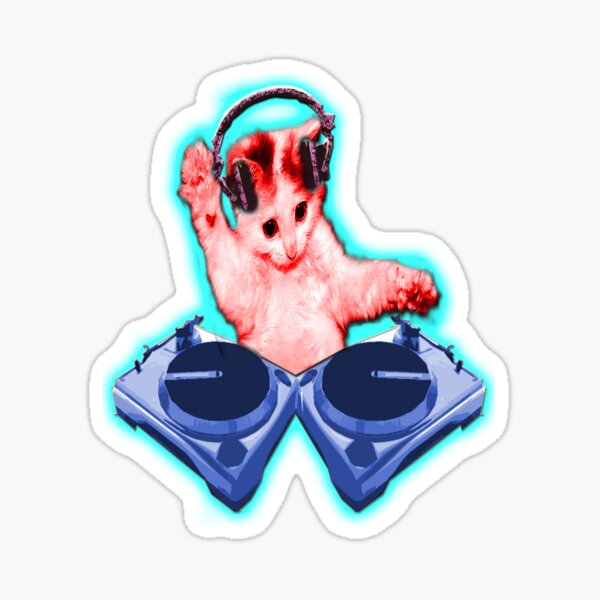 3” Cat Headphones Sunglasses Meow Kitty Kitten Music Vinyl Cool Sticker