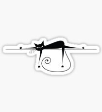 Relax. Black cat silhouette Sticker