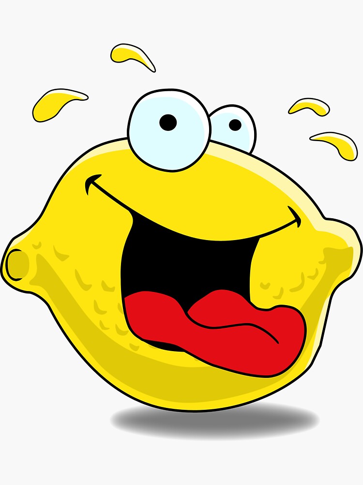 "Cartoon Happy Lemon" Sticker by mdkgraphics Redbubble