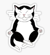 Meditating Tuxedo Kitty Sticker