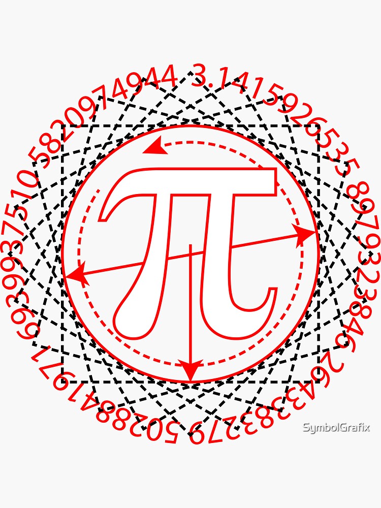 "Pi Sign Drawing" Sticker by SymbolGrafix Redbubble