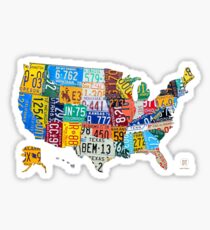 License Plate Map of The United States 2012 Edition 3 on White Sticker