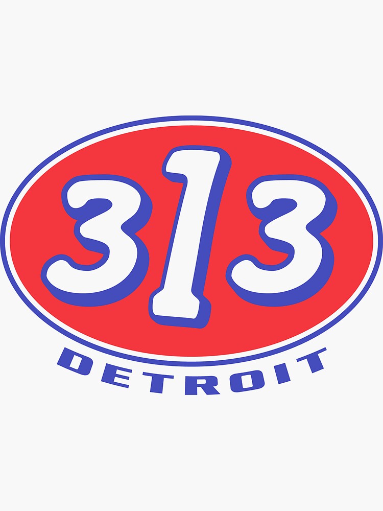 “Detroit 313 Oval " Sticker by davidkyte | Redbubble
