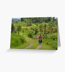 Driving through the rice fields Greeting Card