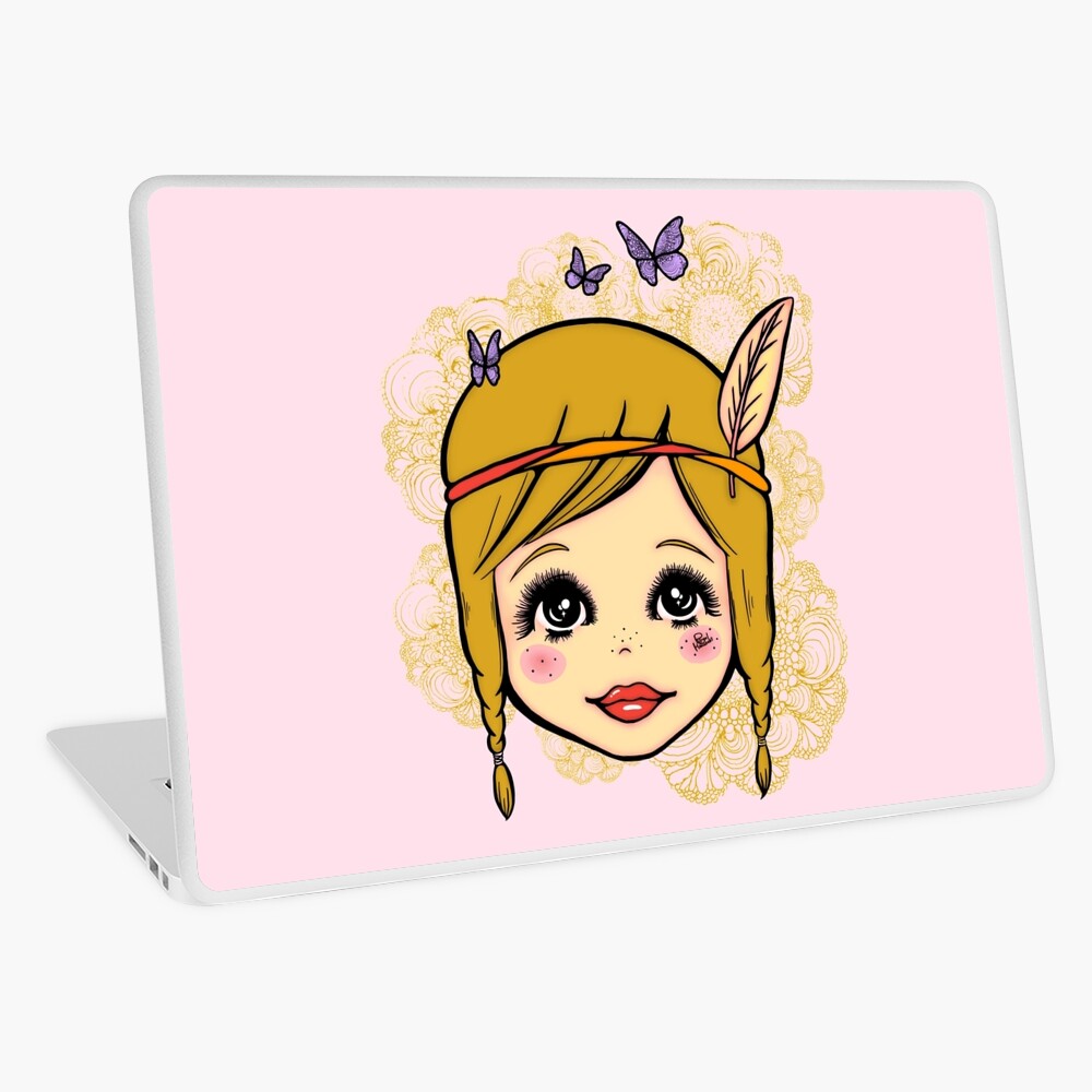 Boho Girl in the Spring Laptop Skin