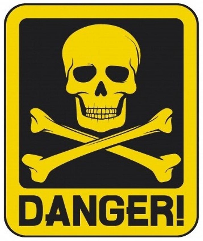 "Danger skull and crossbones" by phatmikey | Redbubble