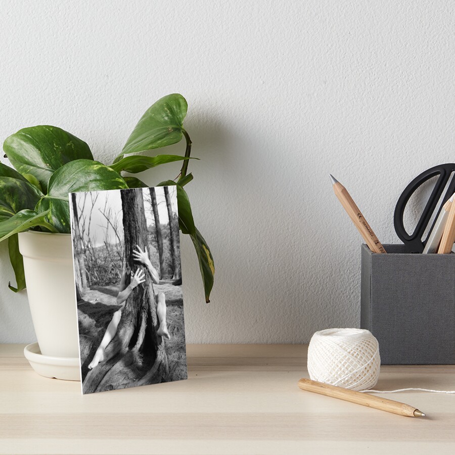 Hands and tree Art Board Print