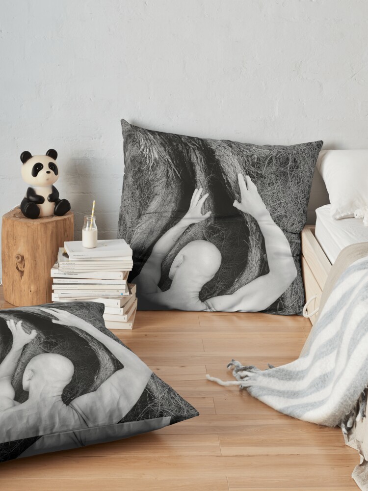 Alternate view of Man and tree Floor Pillow