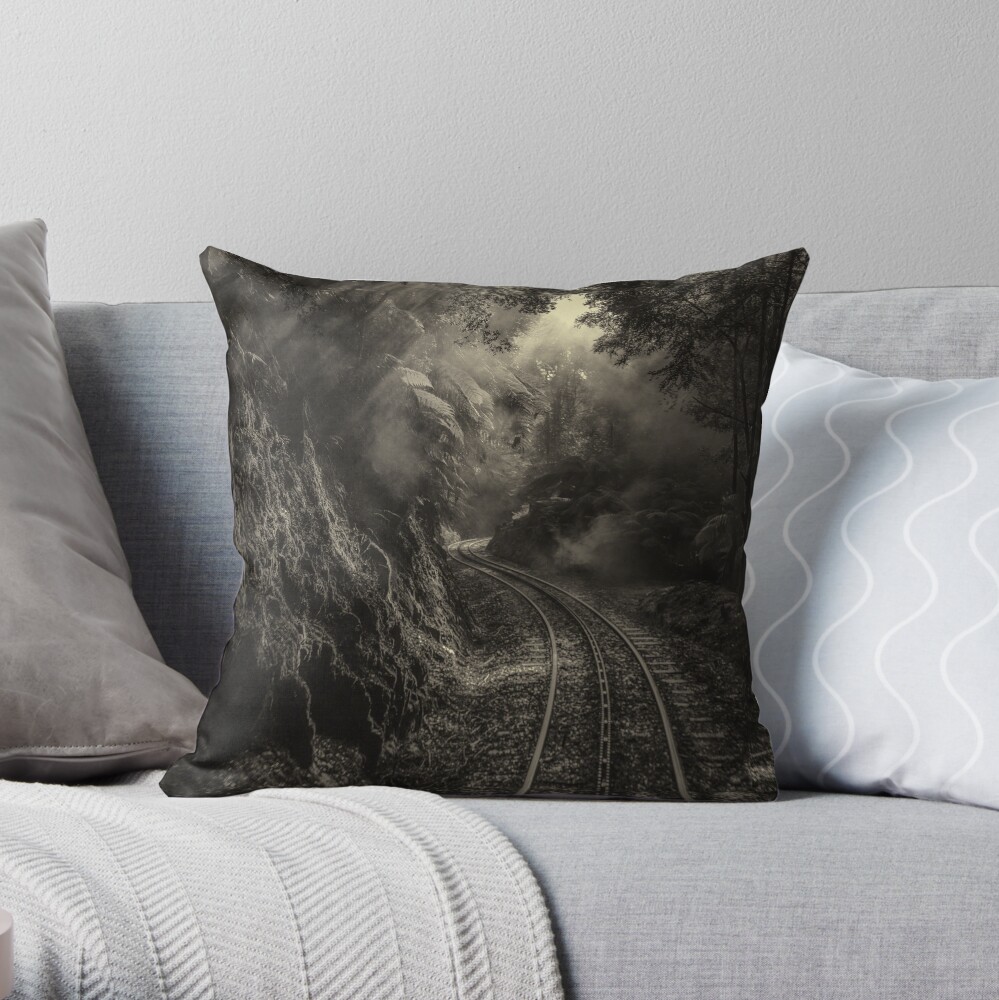 Steam and rainforest Throw Pillow