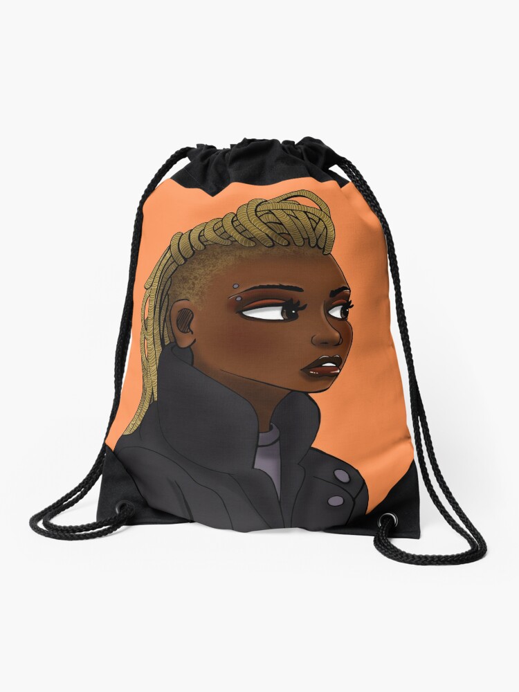 Black Girl Dreads Fauxhawk Drawstring Bag