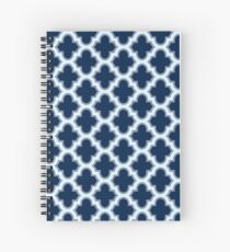 Navy Blue Moroccan Quatrefoil Pattern Spiral Notebook