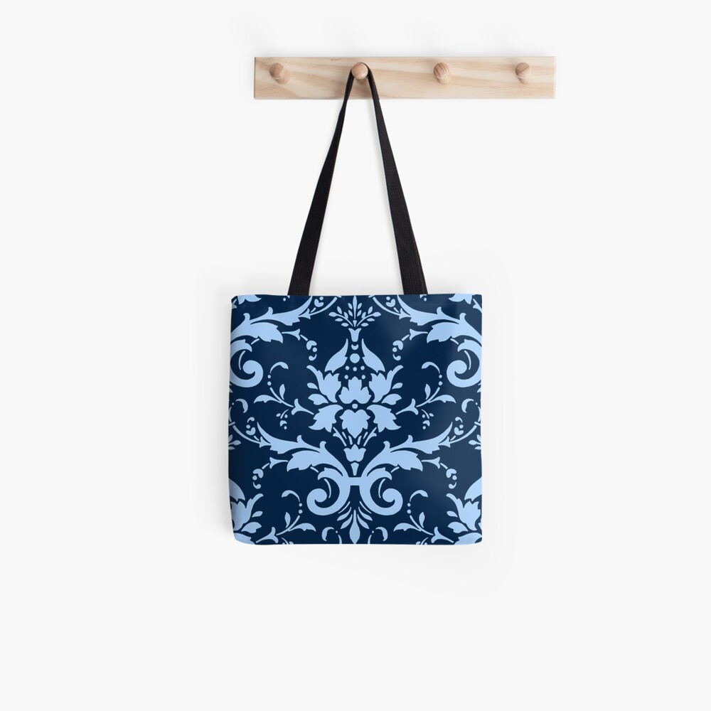 "Elegant Blue Damask Pattern" Tote Bag by shabzdesigns Redbubble
