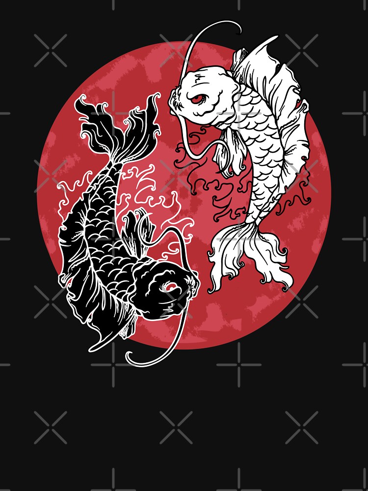 Artistic Yin And Yang Japanese Koi Fish Yin Yang Symbol T Shirt By