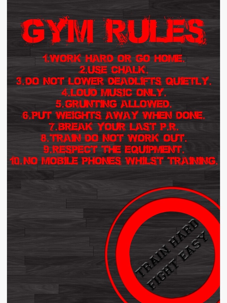 "Gym rules" Poster by starsandguitars Redbubble
