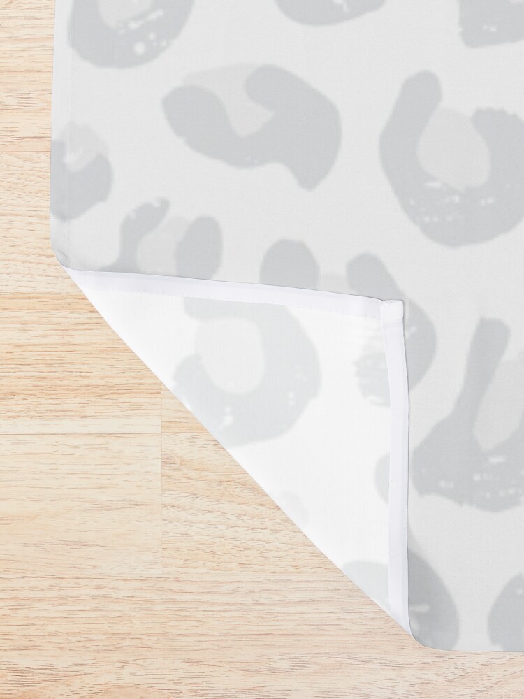 Alternate view of Leopard Print - Silver Gray and White Shower Curtain