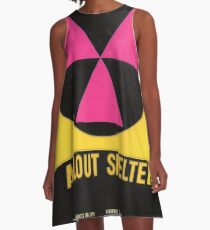 Vestido acampanado ALLOUT SHELTER Signo de engranaje atómico (se modificó el letrero de refugio de Fallout) Todo fuera