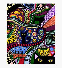 Lámina fotográfica Gato negro en la ciudad 2