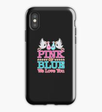 Gender Reveal Stork Pink Or Blue We Love You iPhone Case