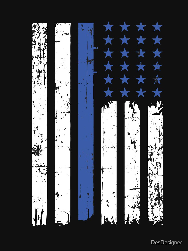 Thin blue line | Police USA flag deployment by DesDesigner
