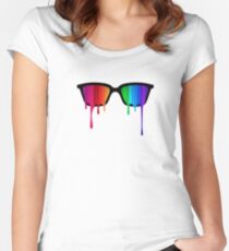 Love Wins! Rainbow - Spectrum (Pride) / Hipster Nerd Glasses Women's Fitted Scoop T-Shirt