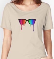 Love Wins! Rainbow - Spectrum (Pride) / Hipster Nerd Glasses Women's Relaxed Fit T-Shirt