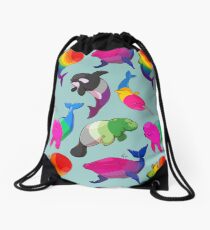 Sexuality Whales (And Aromanatee) Pattern Drawstring Bag