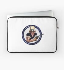 Uncle Sam Boldly Holding his Gun - Within Circle and Stars Laptop Sleeve