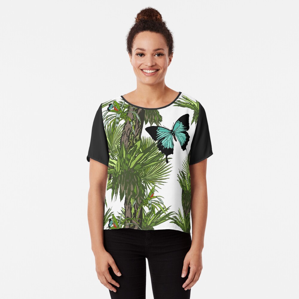 Rainforest Retreat: Ulysses butterfly Chiffon Top