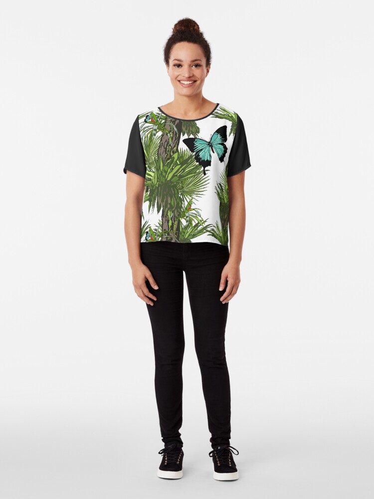 Alternate view of Rainforest Retreat: Ulysses butterfly Chiffon Top