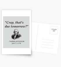 Funny Thomas Jefferson Independence Day USA History Postcards