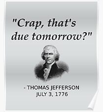 Póster Divertida historia de Thomas Jefferson día de la independencia de Estados Unidos