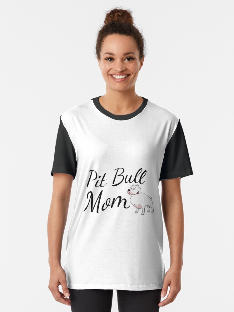 Alternate view of Pit Bull Mom Graphic T-Shirt