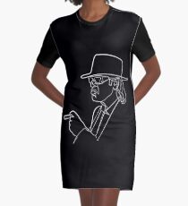 Rock Musiker One Line Illustration T-Shirt Kleid