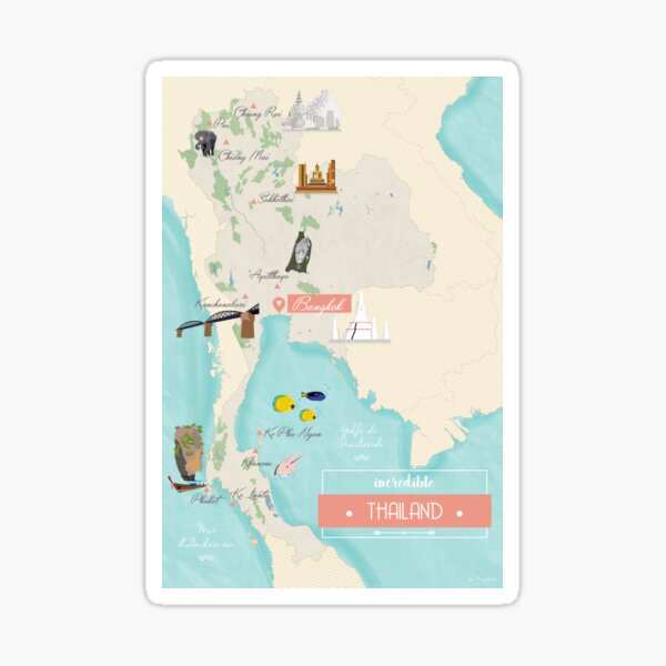Carte Thailande Sticker