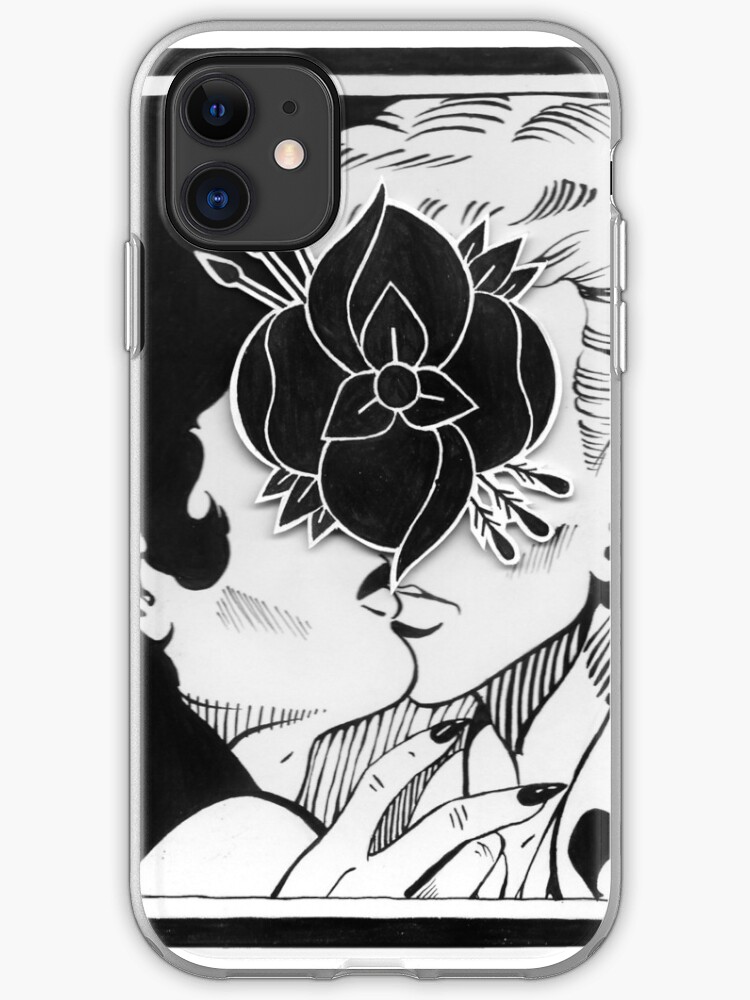 Hearts Clovers alice in wonderland fairy tale minimal kids nursery pattern pink and green iPhone 11 case Hearts Clovers alice in wonderland fairy tale minimal kids nursery pattern pink and green iPhone 11 case