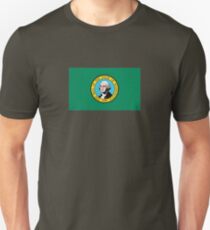 Washington State Flag USA Seattle Tagesdecke T-Shirt Aufkleber Slim Fit T-Shirt