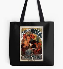 "Bieres de la Meuse" von Alphonse Mucha (Reproduktion) Tote Bag