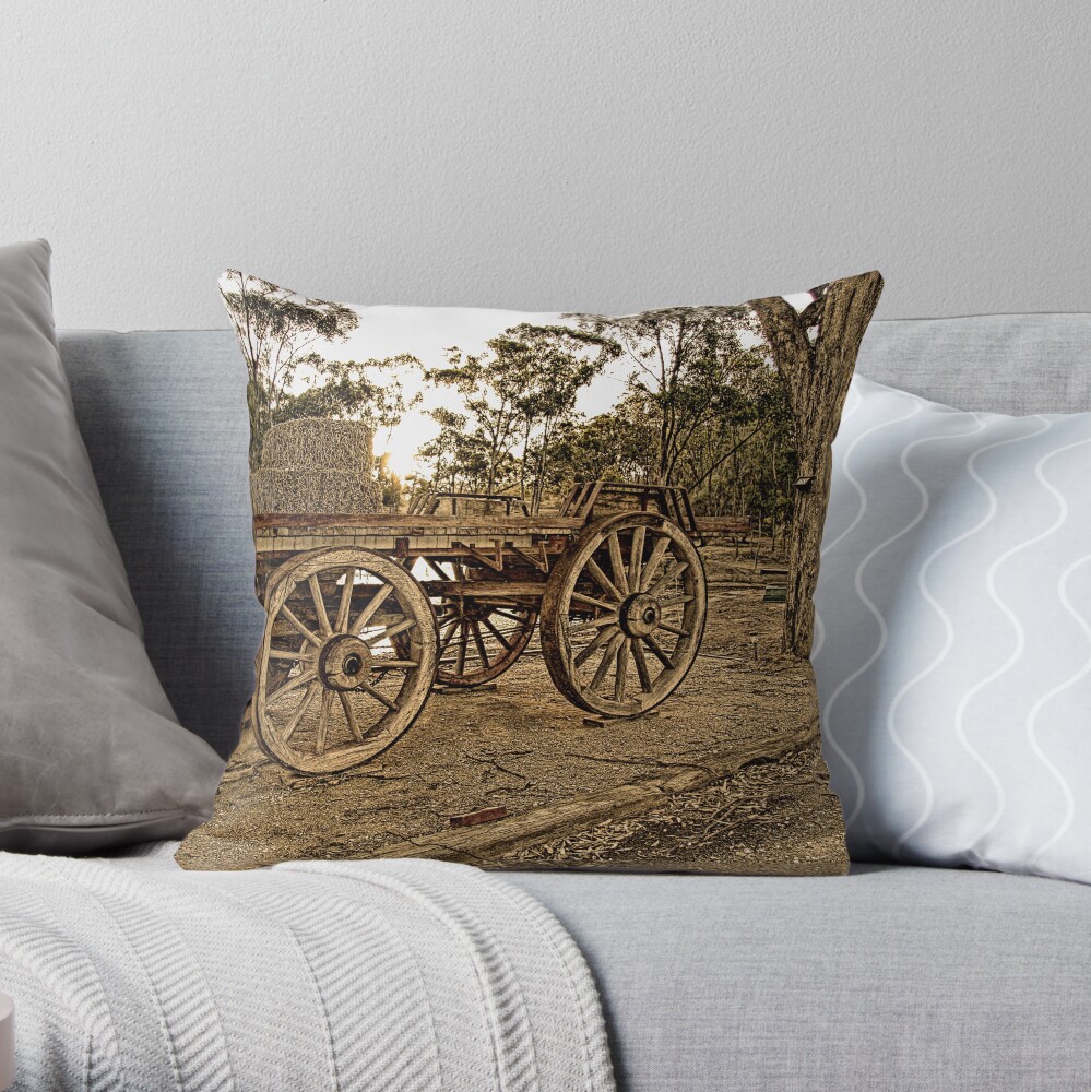 Wagon Wheels Throw Pillow