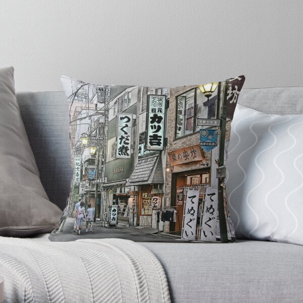 Tokyo - Street scene by day II Throw Pillow