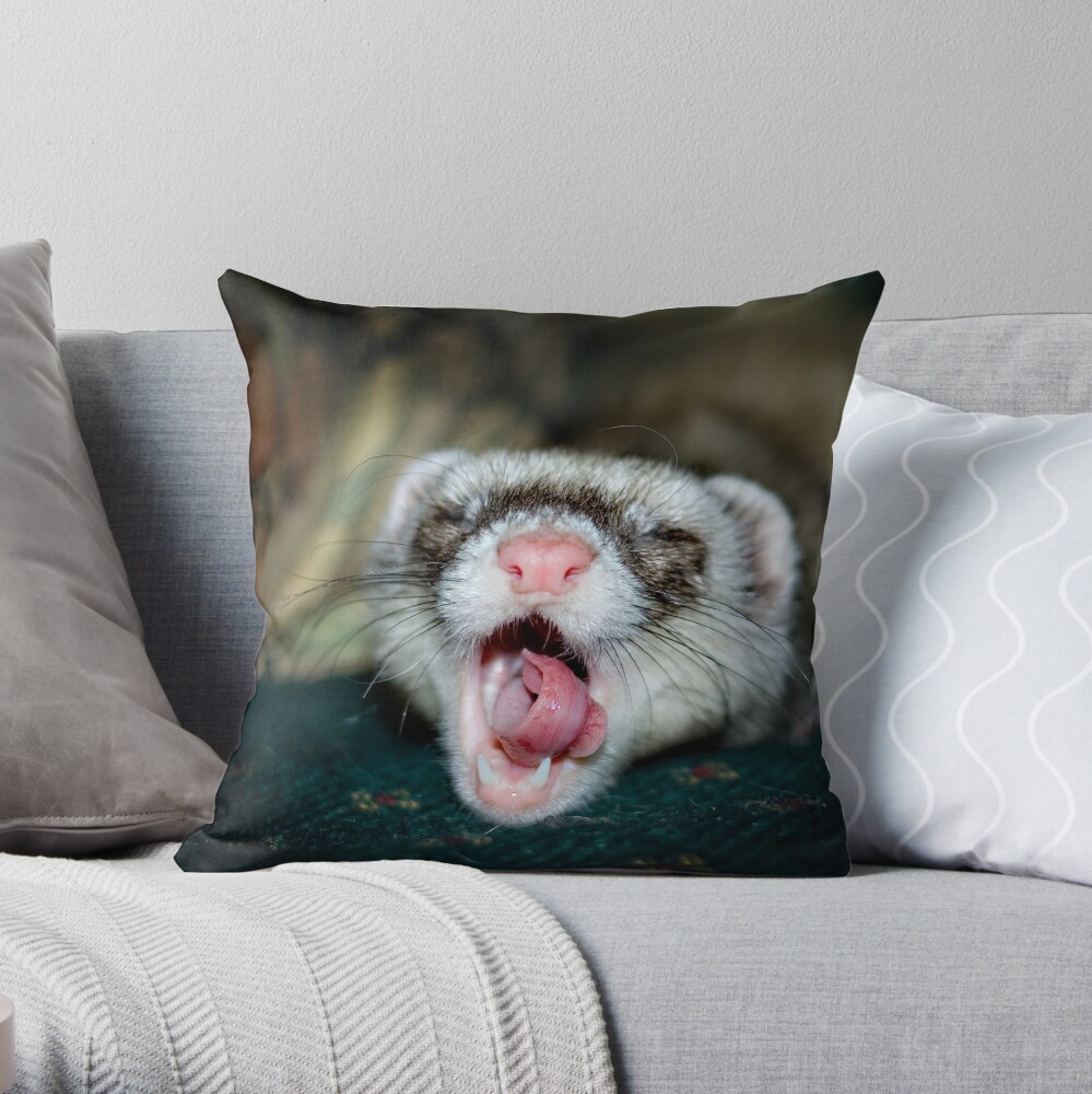 Love is a Ferret. Throw Pillow