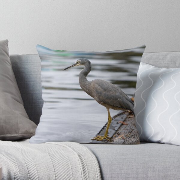 Heron on Torrens. Throw Pillow