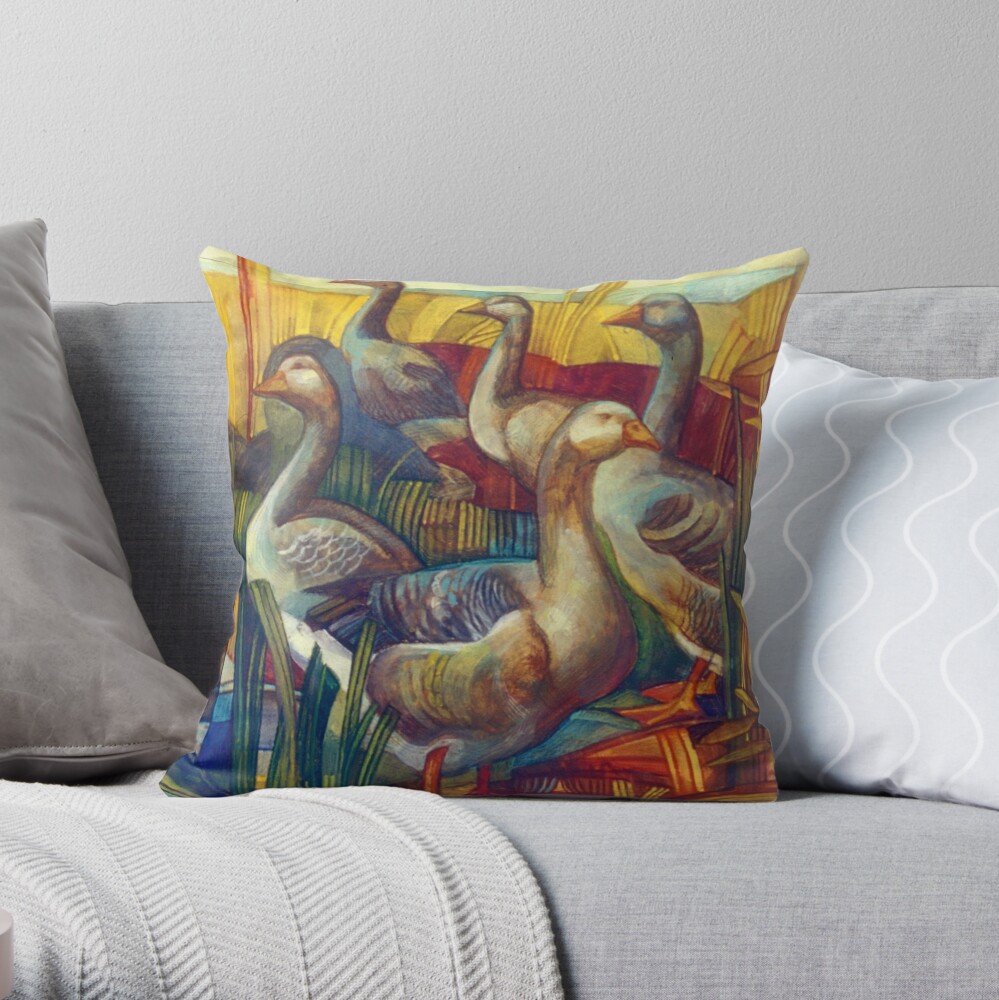 goose lombardella (anser albifrons) Throw Pillow