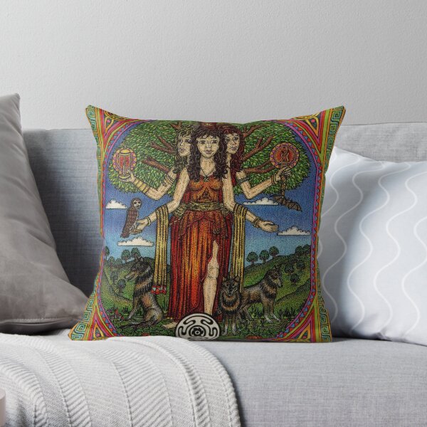 The Goddess Hecate Goddess of Witchcraft and Cross Roads Throw Pillow