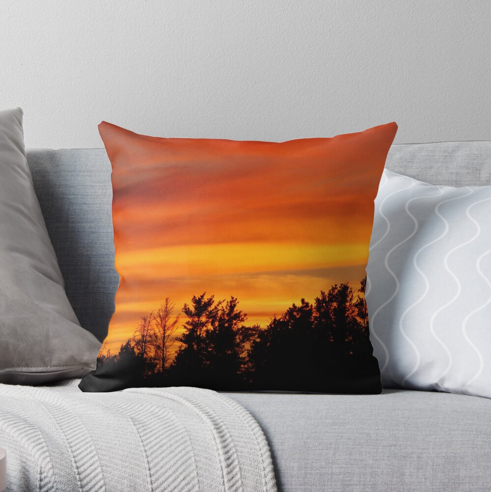 Nature's Watercolor Throw Pillow