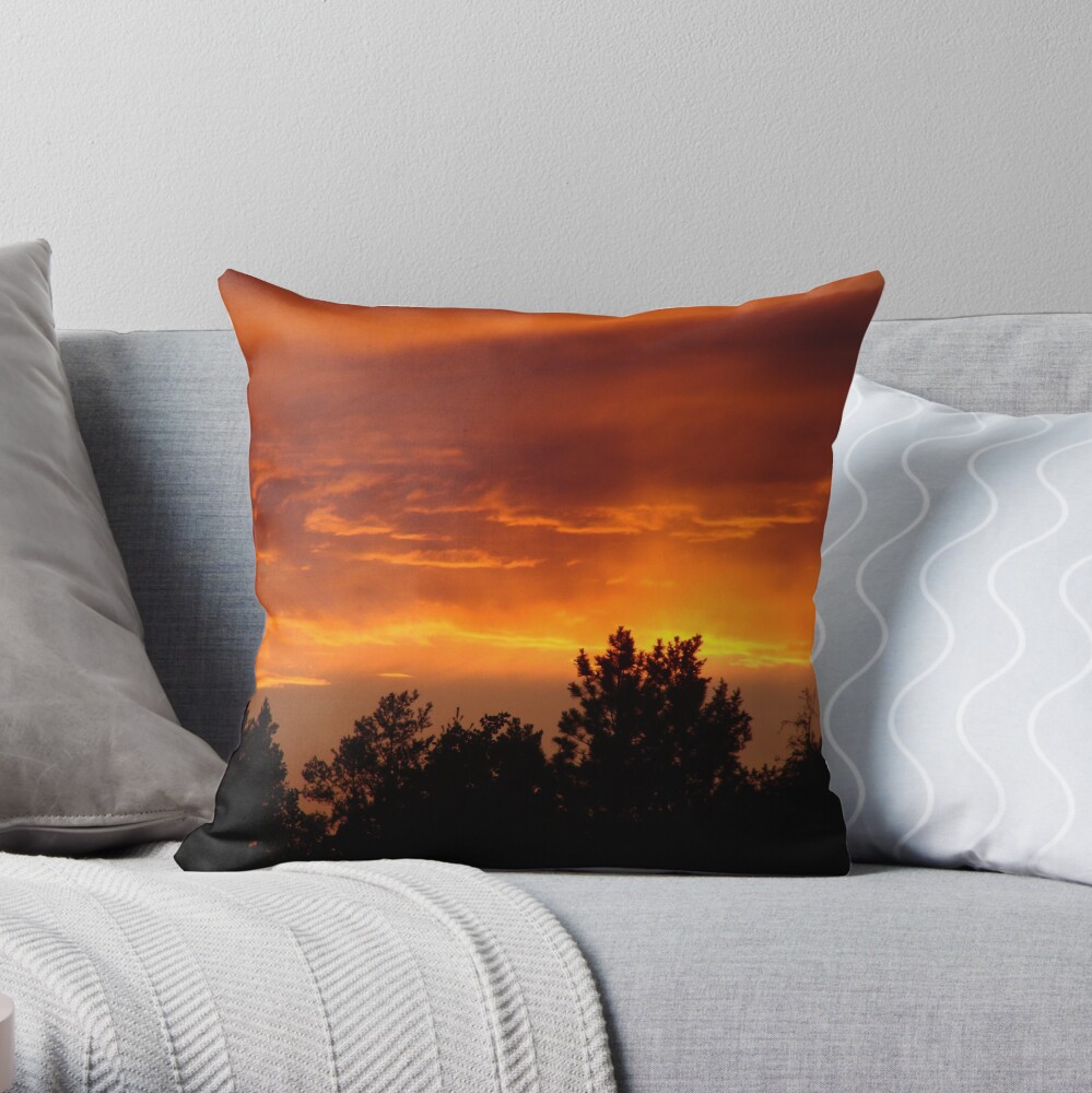 Sky on Fire Throw Pillow