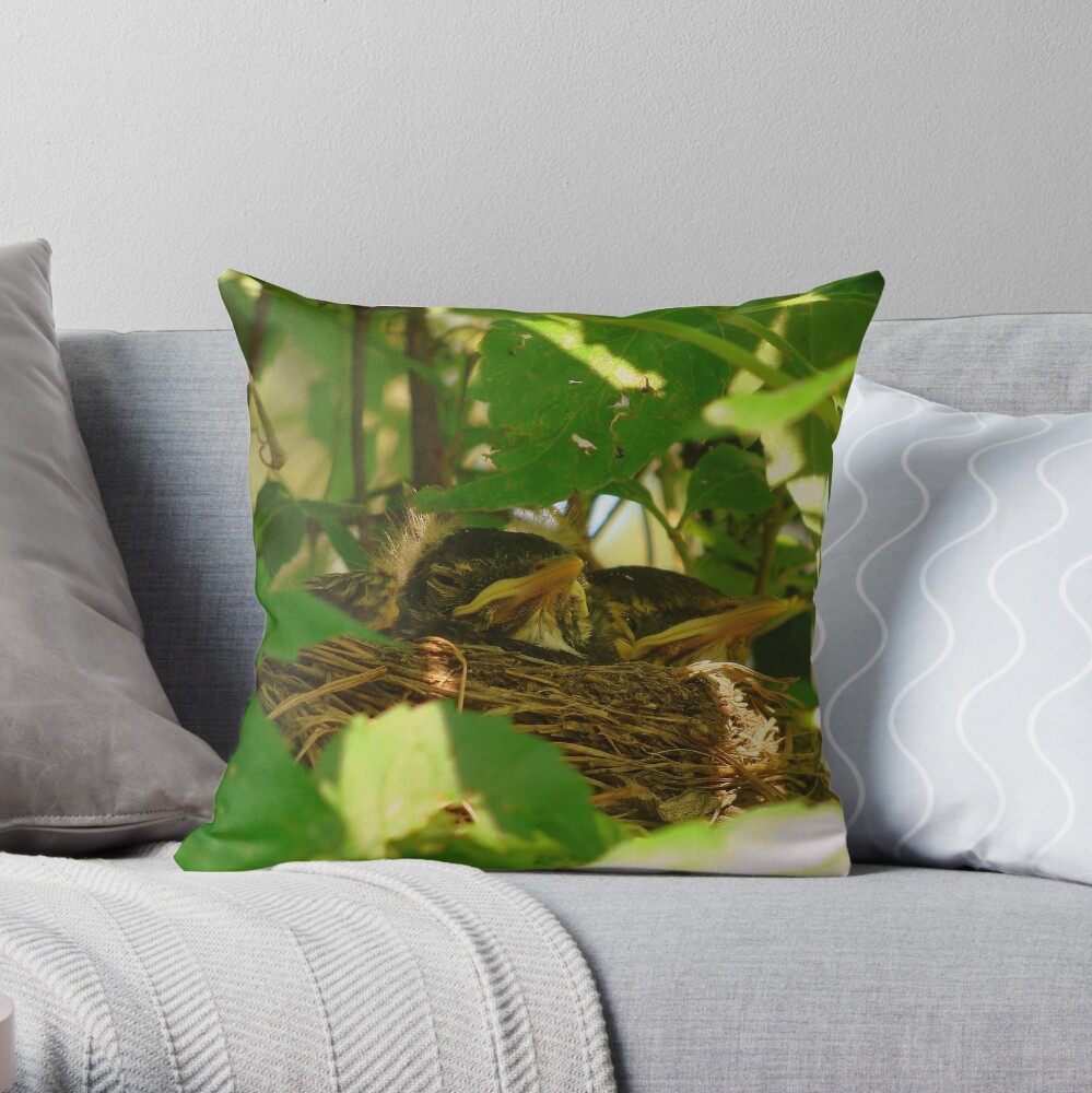 Nest Babies Throw Pillow